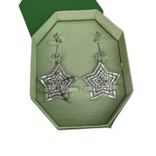 Swarovski Stella Orecchini Clip Stella, Grandi, Bianco, Rodiato