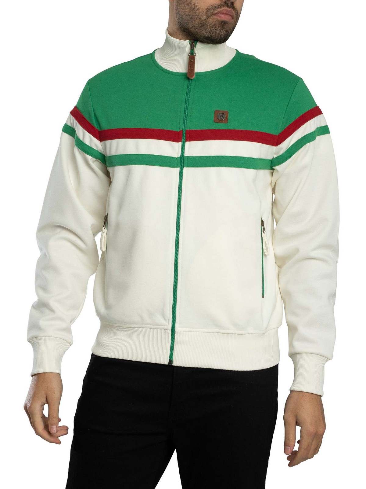Trojan Panel Stripe Track Jacket, Emerald - XXL