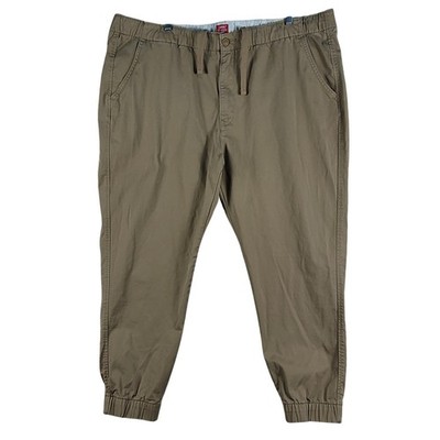 Levis XX Chio Jogger Pants Men's 2XL W42 Khaki Tan Stretch Twill A4763-0002