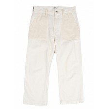 Ralph Lauren Polo Cotton Pocket Switching Two Tone Pants Cream Color Women Sz 28