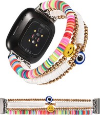 Minyee Beaded Bracelet Compatible with Fitbit Versa 3/Sense Bands for Women Girl