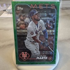 Topps 2024 Series 1 Starling Marte #317 Green Crackle Foil Serial #/499 Mets
