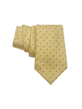 Turnbull And Asser Handmade Silk Neck Tie Solid Yellow Spotted