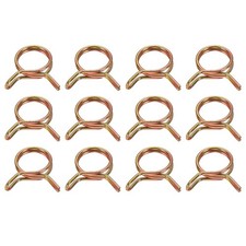 12 Pcs 12mm ID Double Wire Spring Hose Clamp 65Mn Spring Steel Spring Clips