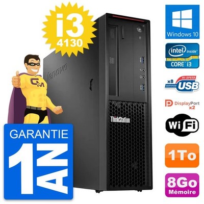PC Lenovo Thinkstation P300 SFF Intel i3-4130 RAM 8Go Disc 1To Windows 10 Wifi