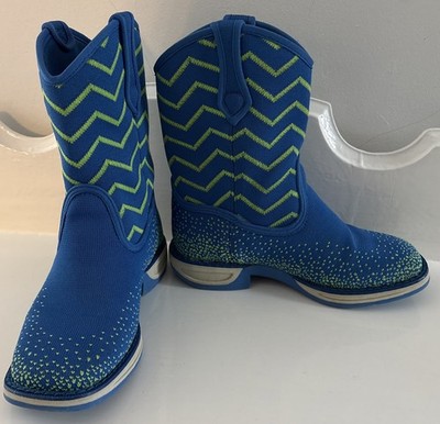 Laredo Cowboy Boots Children Size 12 Ziggy Blue Pull On Comfort Casual Mid-Calf
