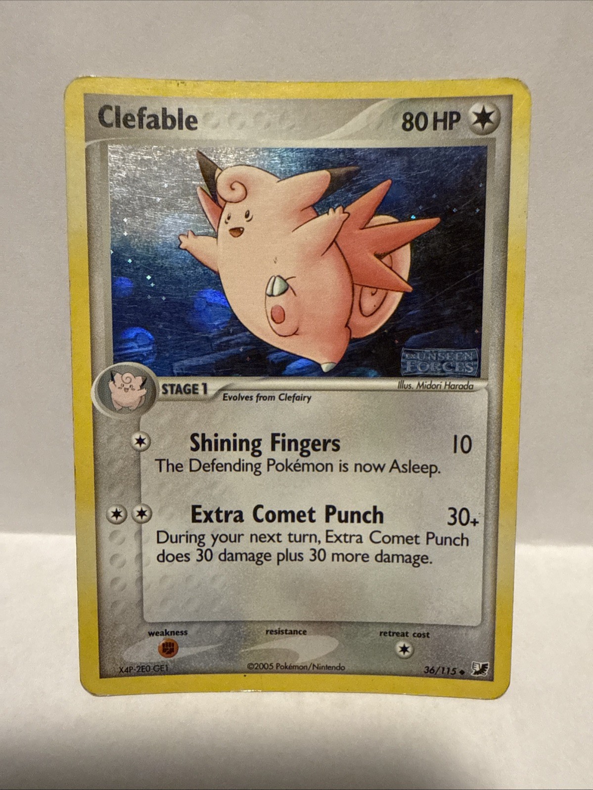 Pokemon TCG: Clefable - Unseen Forces 36/115 - Stamped Reverse Holo MP-