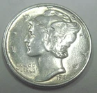 1944 S * Silver MERCURY DIME ! Shown * USA ONLY Please * $1.25 SHIP OR ! $5.00