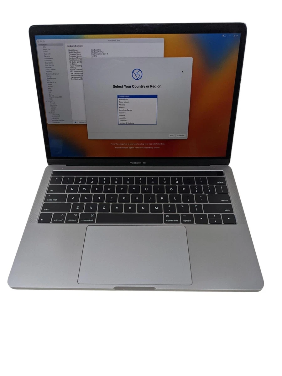 Grade A Gray MacBook Pro 13 A1708 2017 i7 2.5Ghz 512GB SSD 16GB RAM