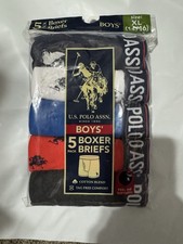 US Polo Assn Boy's Boxer Briefs Underwear Size XL 14-16 Multicolor 5Pc NWT