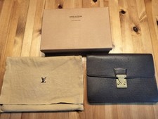 Louis Vuitton Taiga Pochette Pochette Pochette Pelle Marrone Autentica Rara