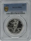 1941 Walking Liberty Half Dollar Proof PCGS PR66⭐️NO DESIGNERS INITIALS (AW)⭐️