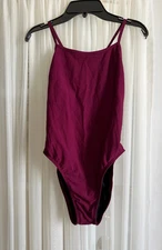 Jolyn Chevy Burgundy strapped Italian Polyester Swimsuit  sz 32