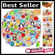 Vibrant 1200 Pcs Kids Stickers - Cute Vinyl for Water Bottles, Scrapbooks  More