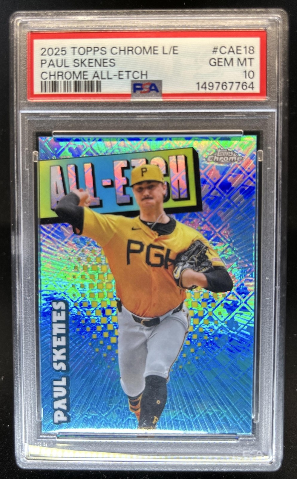 2025 Topps Chrome LogoFractor Paul Skenes All-Etch #CAE-18 Pirates PSA 10