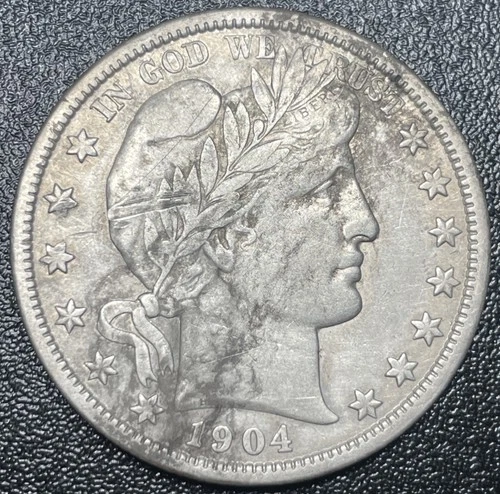 1904-s Barber Half Dollar 50c XF Details Sharp Liberty Rare Date