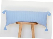 100 Soft Cotton Raised Stripes Textured Rib Knit 14" x 36" Pack of 1 Blue