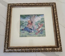 Vintage Winnie The Pooh Framed Wall Art Tigger Piglet Eeyore 19 1/2 X 20 1/2