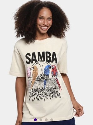 Farm Rio Unisex L 48  Samba Beige Parrots T Shirt