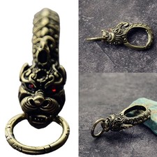 Chinese Dragon Loong Keychains Fashionable Metal Key Holder Brass