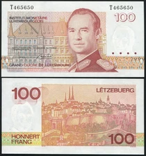 Luxembourg Banknote 100 francs 1993 Unc Cat# P.58b
