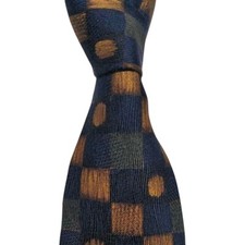 Ermenegildo Zegna Mens Silk Tie Multicolor Geometric Necktie EUC
