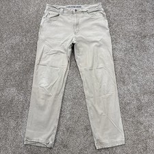 Duluth Trading Flex Fire Hose Pants Mens 36x34 Beige Carpenter Workwear