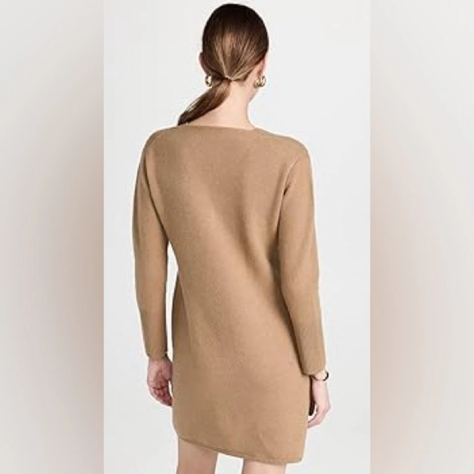 Vince Lana Cachemira Suéter Vestido Tostado Manga 3/4 Neutro Scandi Calidad Profesional Foto 2 de 4
