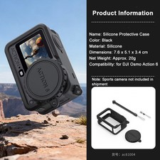 Silicone Protective Cover Case for dji osmo action6 Camera Case with Lens Cap