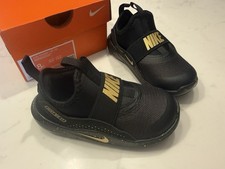Nike Flex Runner 4 SE TD Shoes Little Kids Toddler IM6738-001 Black Gold Size 8C