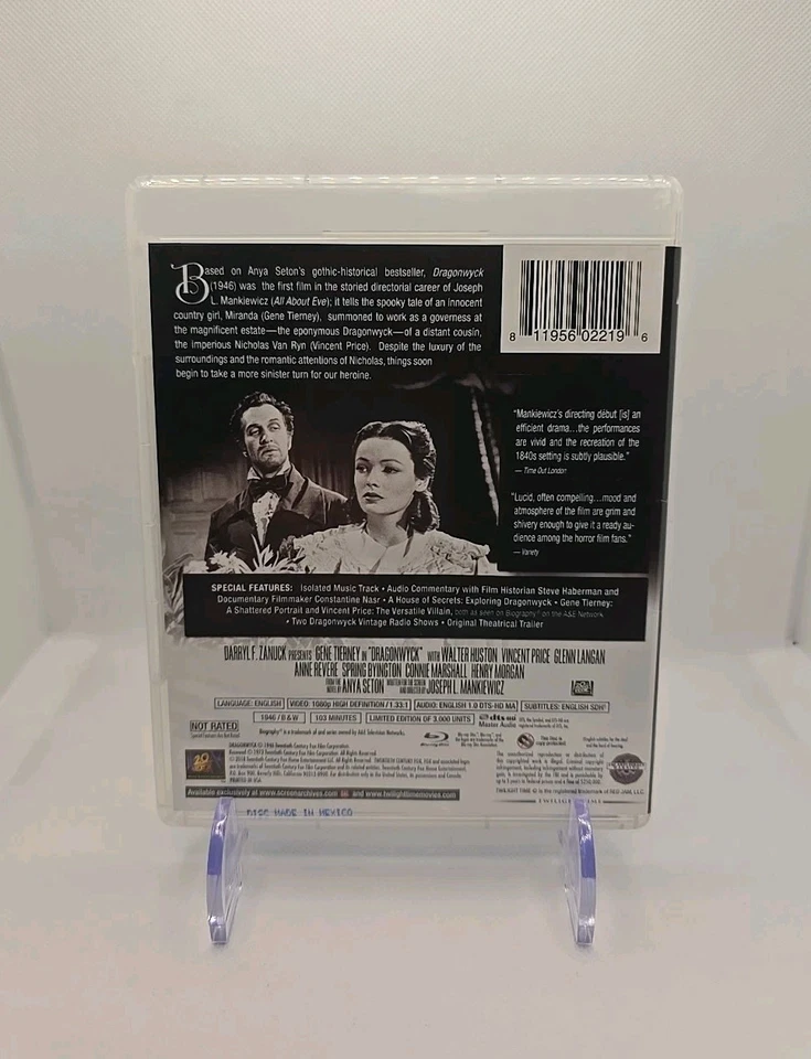 Dragonwyck (Blu-ray, 1946) Twilight Time ~ OOP ~ Vincent Price ~ Gene Tierney ~ - Image 3 of 4