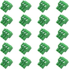 20PCS 3 Pin 3.5mm Pitch PCB Green Pluggable Terminal Block Conn Size: 20Pcs 3P