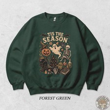 Spooky Vintage Halloween Sweatshirt 90s Ghost Witch Retro Gothic Haunted House