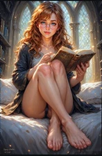 Fan tribute princess Art Card aceo–Retro  8x10" XL beauty Watercolor Hermione 