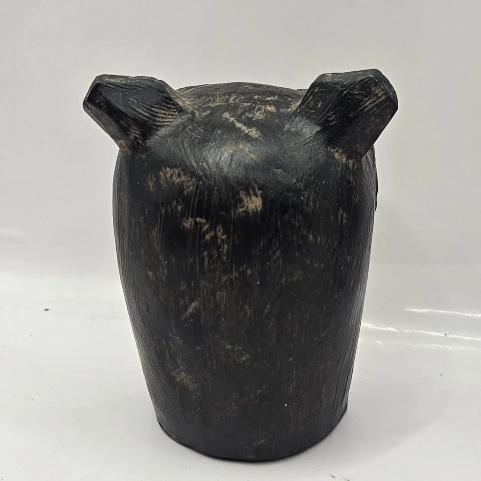 Honeybloom Owl & Hedgehog Wood Like Figurine Desk Shelf Sitter 3” Hand Painted - Image 4 of 4