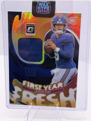 2025 Optic Jaxon Dart First Year Fresh Jersey Patch RC #FYFBH-JDA - Giants