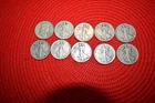 Lot of 10 SILVER .50 cent 9 Walking LibertY & 1- FRANKLIN 90% Silver