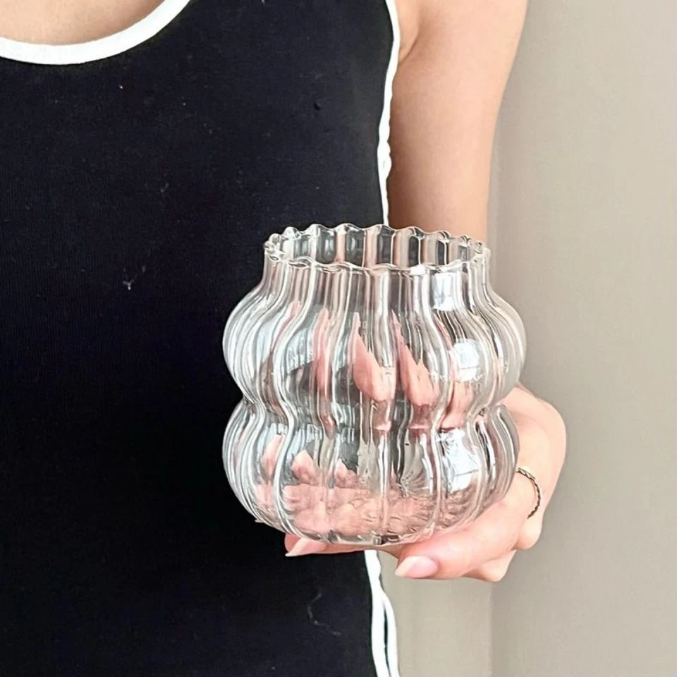 Straw Drinking Water Bottle Transparant Glass Tumbler Vintage Coffee Mug Tea - image 4 of 4