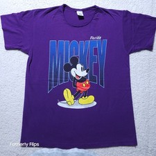 Vintage 90s Mickey Mouse Florida TShirt Large Purple Single Stitch Sherry  s Best