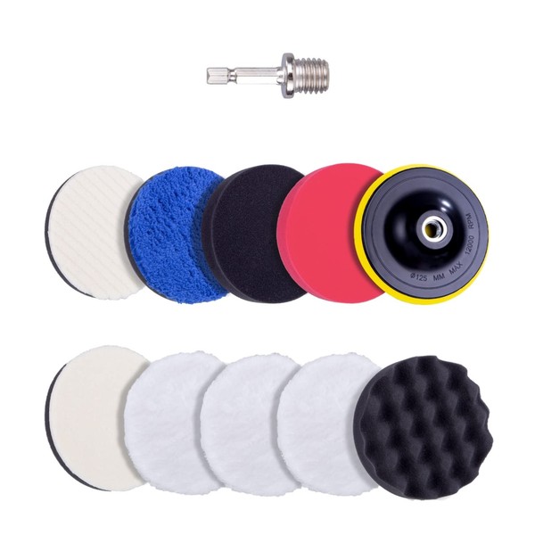 Auto Polierpads 125Mm Set, Polierschwamm, Polieraufsatz, Polierset, Wollfaser...-image