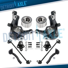 10pc Front Knuckles Wheel Bearings Suspension Kit for 2003-2008 Toyota Corolla