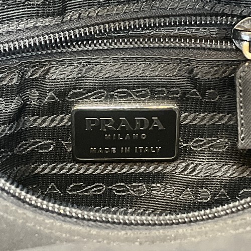 EUC! Authentic COA Prada Tote Bag Tessuto Nylon Black Triangle Plate Logo - Picture 13 of 19