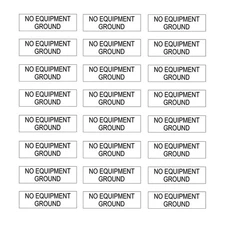 NO Equipment Ground Protected Outlet Receptacle Plates Label Sticker Decal Bl...