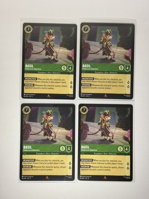 Set of 4 - Basil - Undercover Detective 86/204 - Reign of Jafar | NM Non Goil