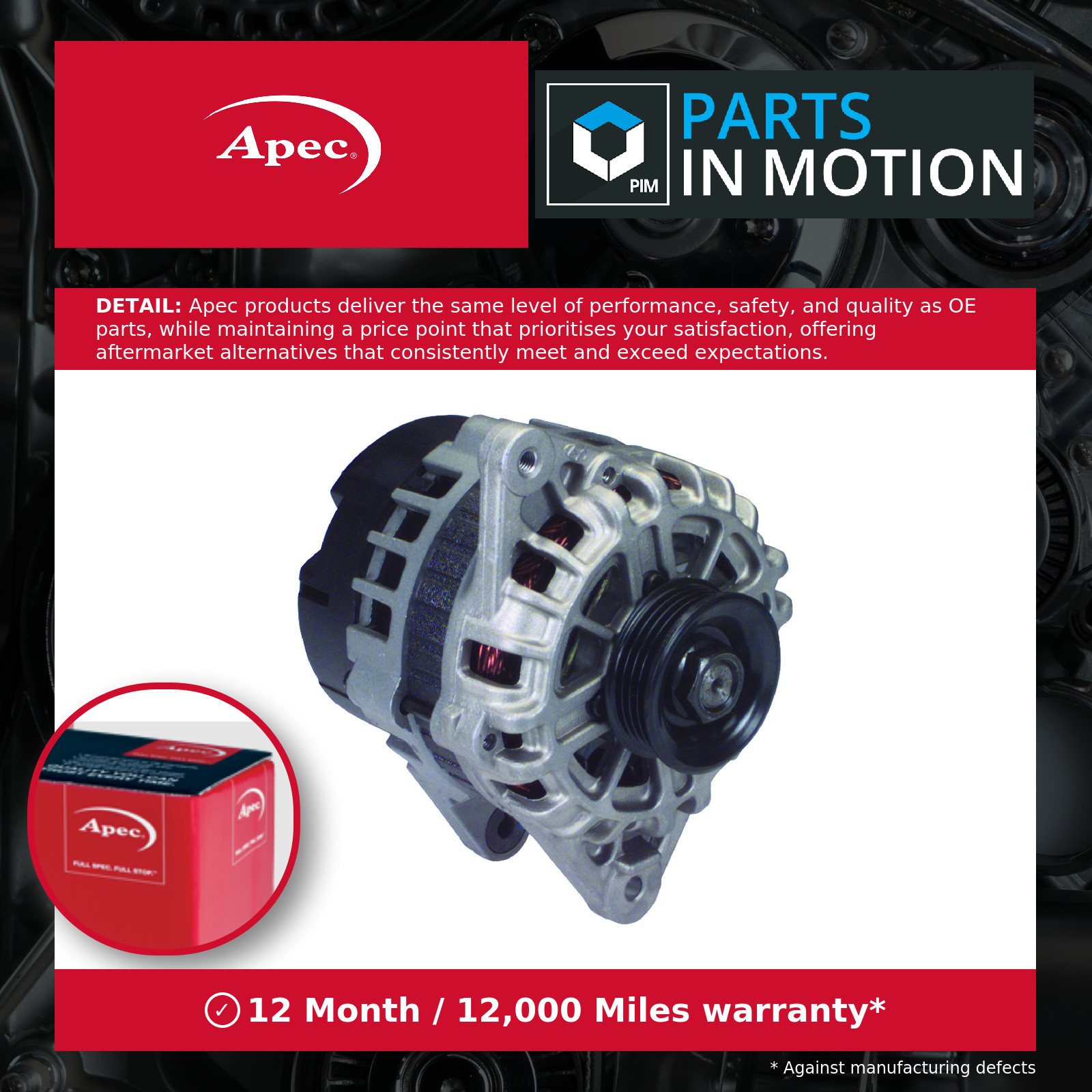 Alternator AAL1845 Apec 3730022600 Genuine Top Quality Guaranteed New
