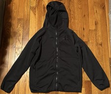 Under Armour Youth Large YL Full Zip Hoodie Jacket Black Fleece Lined Athletic