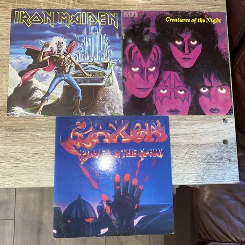 Iron Maiden, Kiss & Saxon 7” Singles Lot