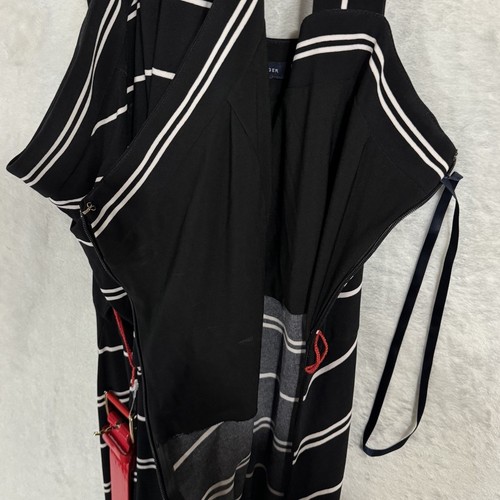 Tommy Hilfiger gestreiftes Neckholder Midikleid Gr. 12 Jersey rot Gürtel maritim adrett - Bild 12 von 14