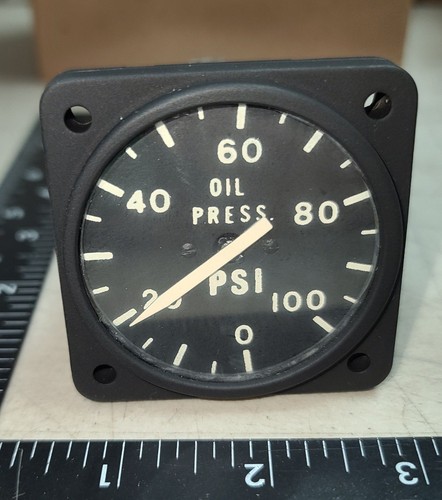 6400-A30A-1A2 BENDIX SYNCHRO STYLE OIL PRESSURE INDICATOR 0-100PSI ...