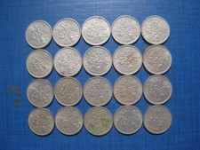 Twenty Elizabeth II Sixpences 1966.